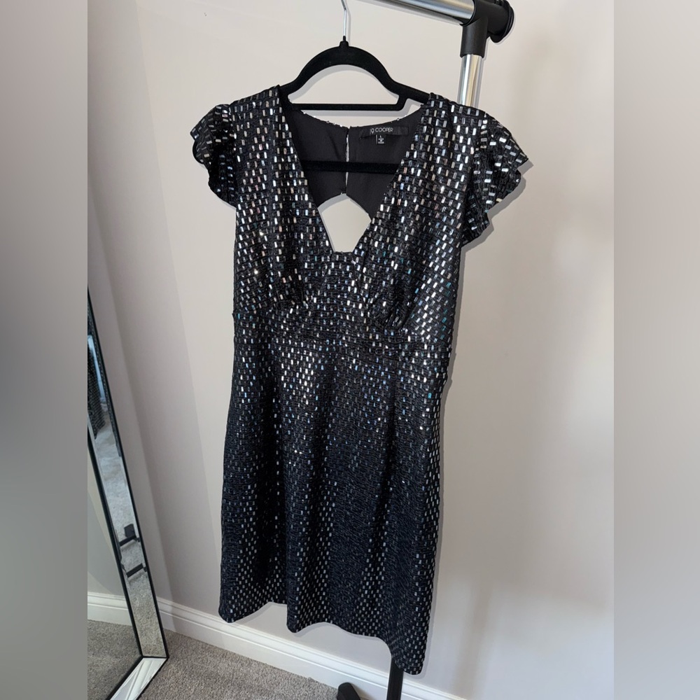 Elegant Black Dress with Silver Accents
